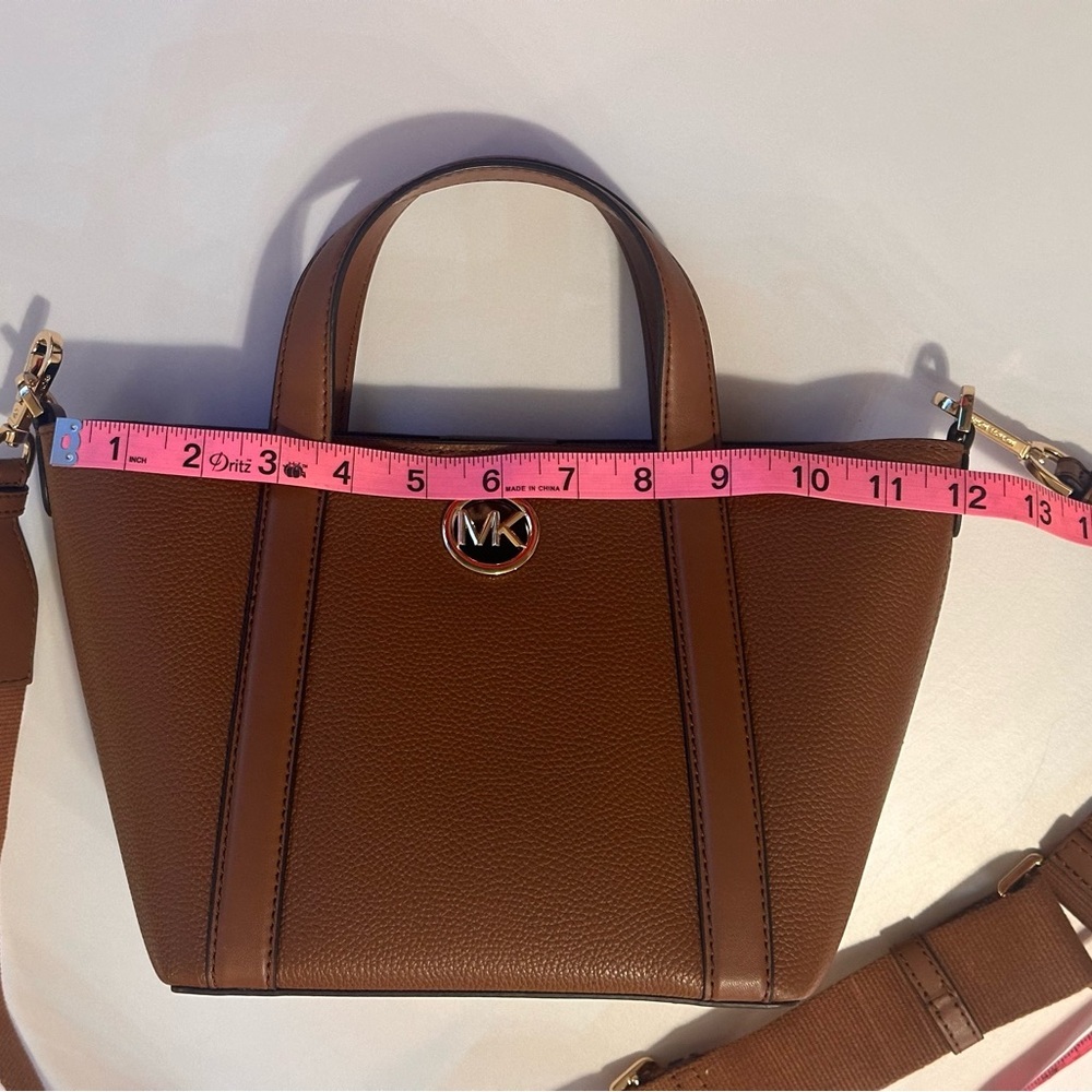 Michael Kors Hadleigh Small Double Handle Tote Bag in Luggage Leather - Picture 11 of 12